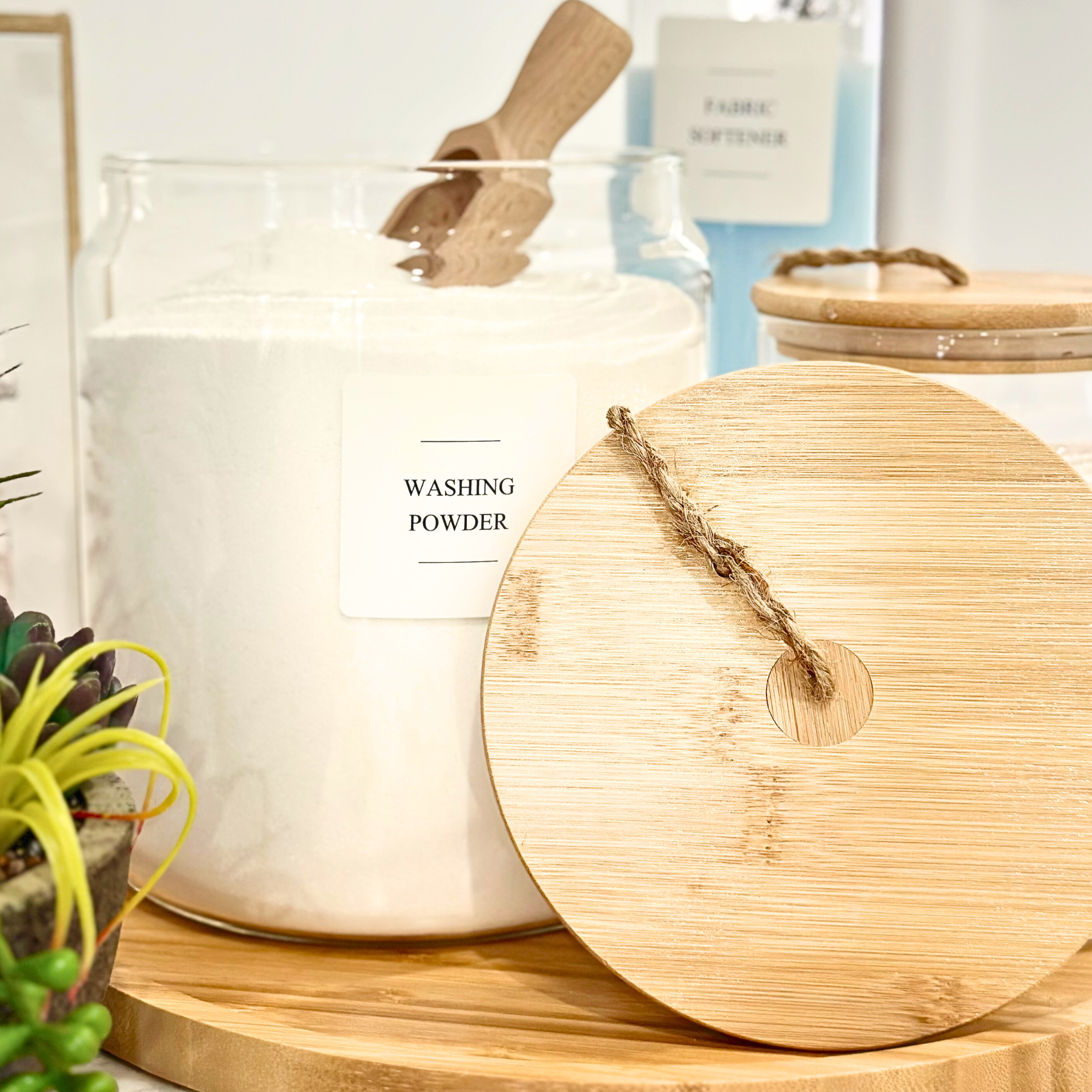 Bamboo & Glass 5 Piece Laundry Pack with Liquid Jar