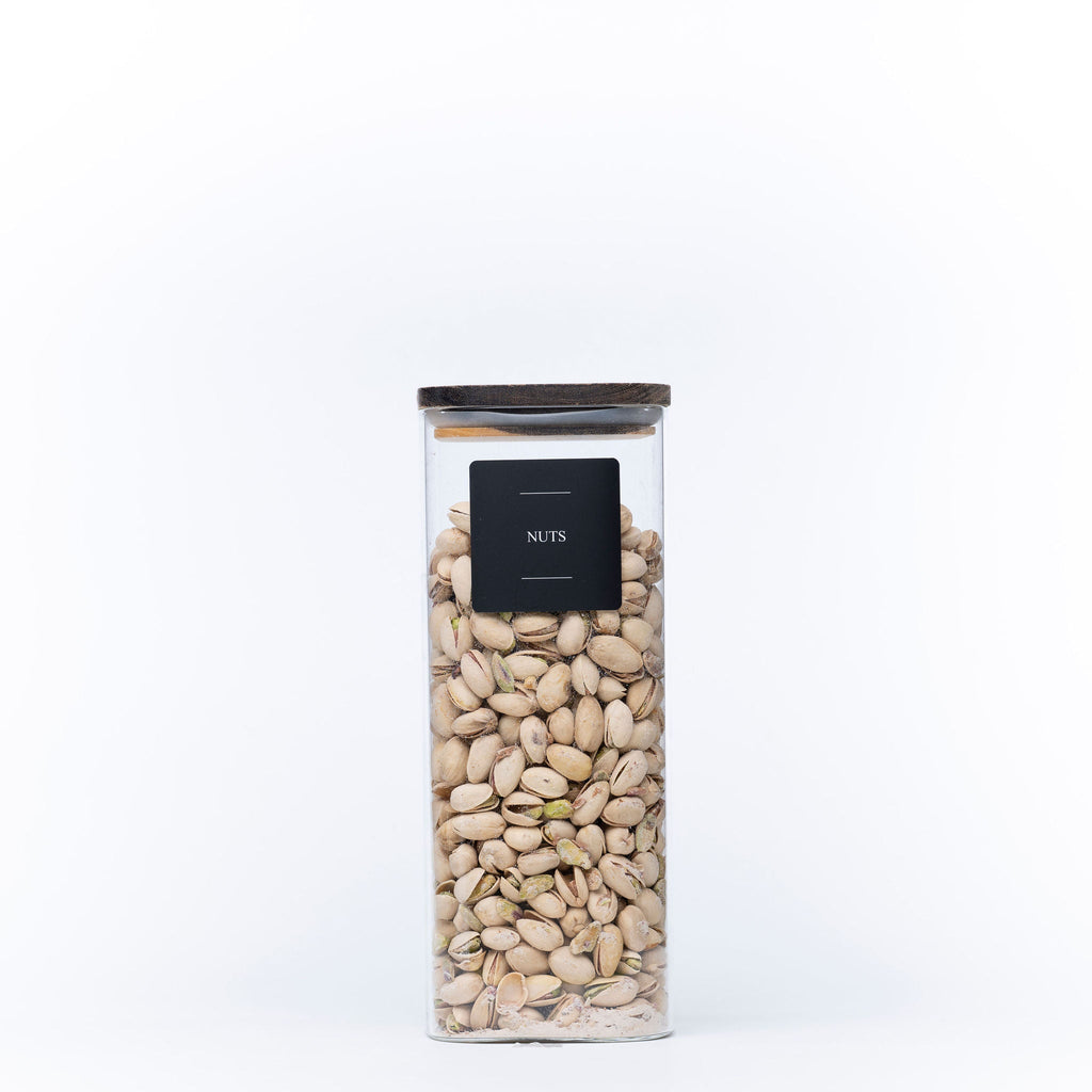 Square Acacia Lid Glass Jars – 5 Sizes